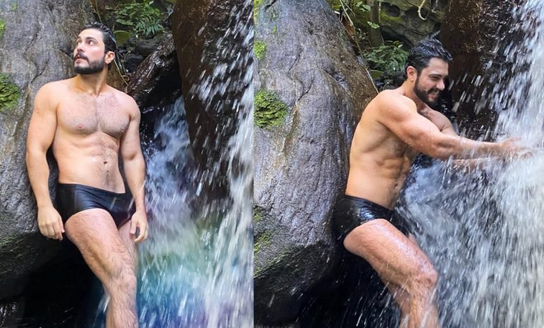 Ivo Gandra posta foto de sunga em cachoeira de Palmas e leva seguidores ao delírio nas redes sociais
