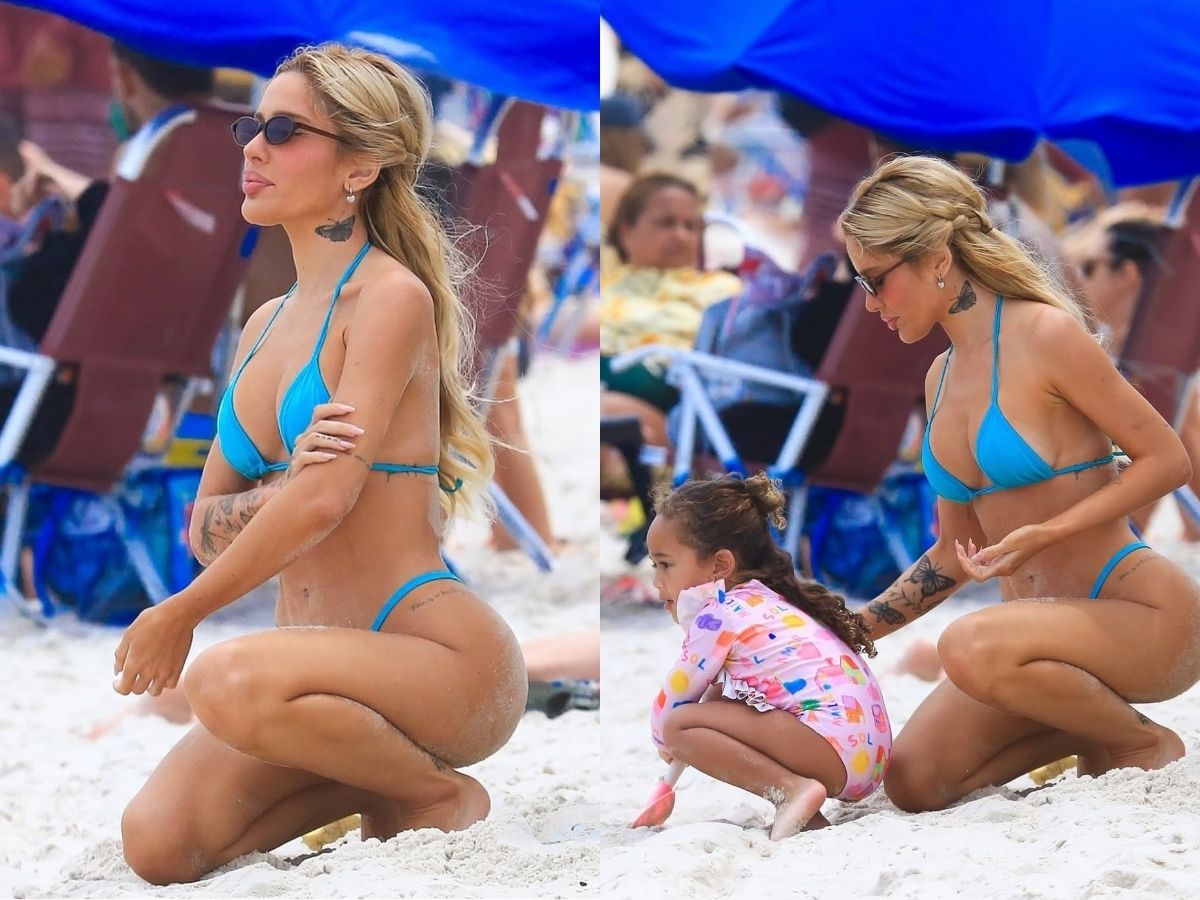 Karoline Lima aproveita dia de praia com a filha Cecília e celebra nova fase após término com Léo Pereira